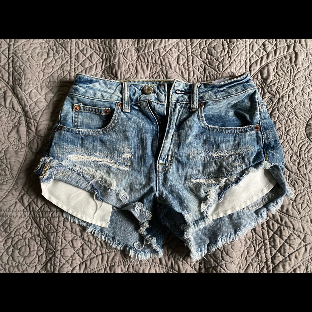 american eagle jean shorts, size 00